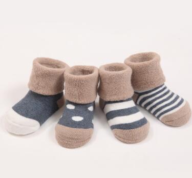 Baby Sets of Winter Warm Soft Cotton Striped Socks 0-3 Years Old