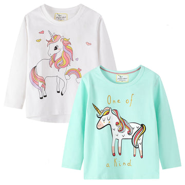 Unicorn Design Long-Sleeved T-Shirt