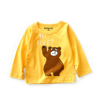 Cartoon Hi-Five Bear Long Sleeve Shirt