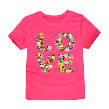 Knitted Heat Press Love Design Round Neck T-shirt