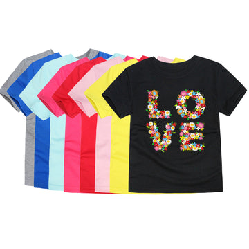 Knitted Heat Press Love Design Round Neck T-shirt